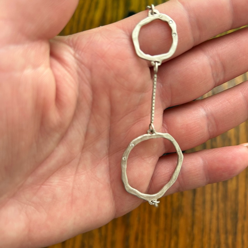 Saundra Messinger Sterling Silver w/Diamond Bracelet - Picture 3 of 5